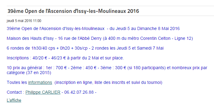 Annonce Open2016 Ligue