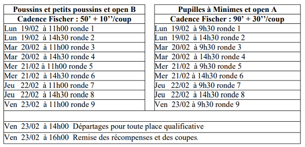 horaires